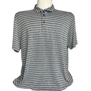 Puma Golf Polo Shirt Mens XL Gray Striped